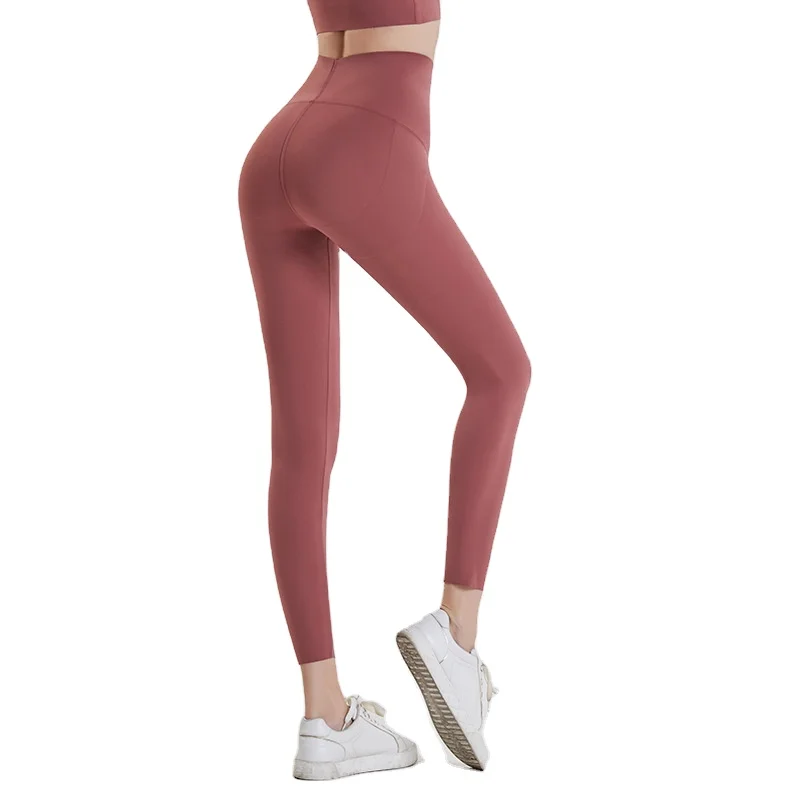 

2021 New High Waist Buttocks Jelly Barbie Pants Women's Stretch Tight-Fitting Belly Yoga Pants Wear Legging Fitness Pants, As shown