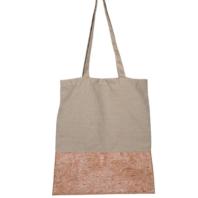 

Soft Cork Bottom Eco-friendly Cotton Shopping Bag, Gray,blue,navy
