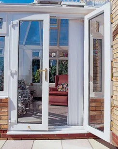 New design exterior pvc commercial glass door half doors french with blind on sale