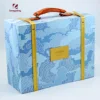 china custom Luxury large gift box cardboard box with pu buckles belt handle for cotton pillow quilt bedding set box packaging