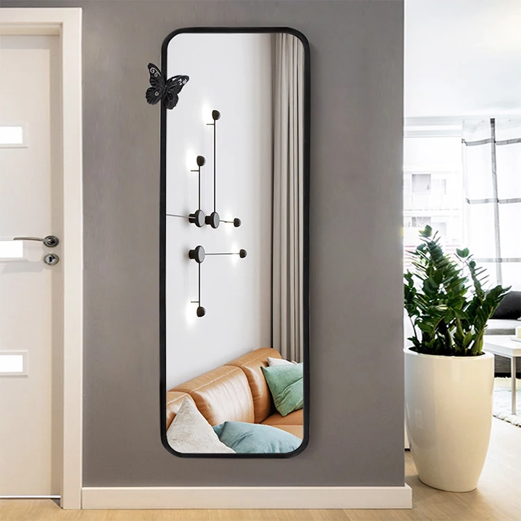 large rectangle full-length mirror iron framed floor dressing mirror for living room