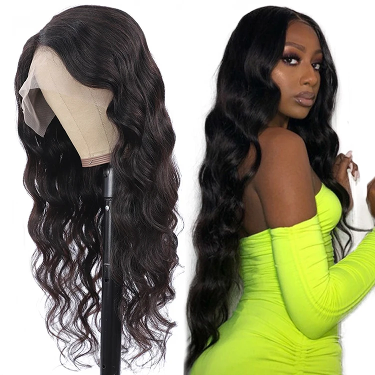 

100% natural virgin human hair wigs for black women body wave 13x1 transparent T part lace front wigs human hair braizilian wigs