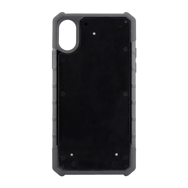 

For iPhoneXR customized Tire Pattern Rubber Grooved Shell, Black