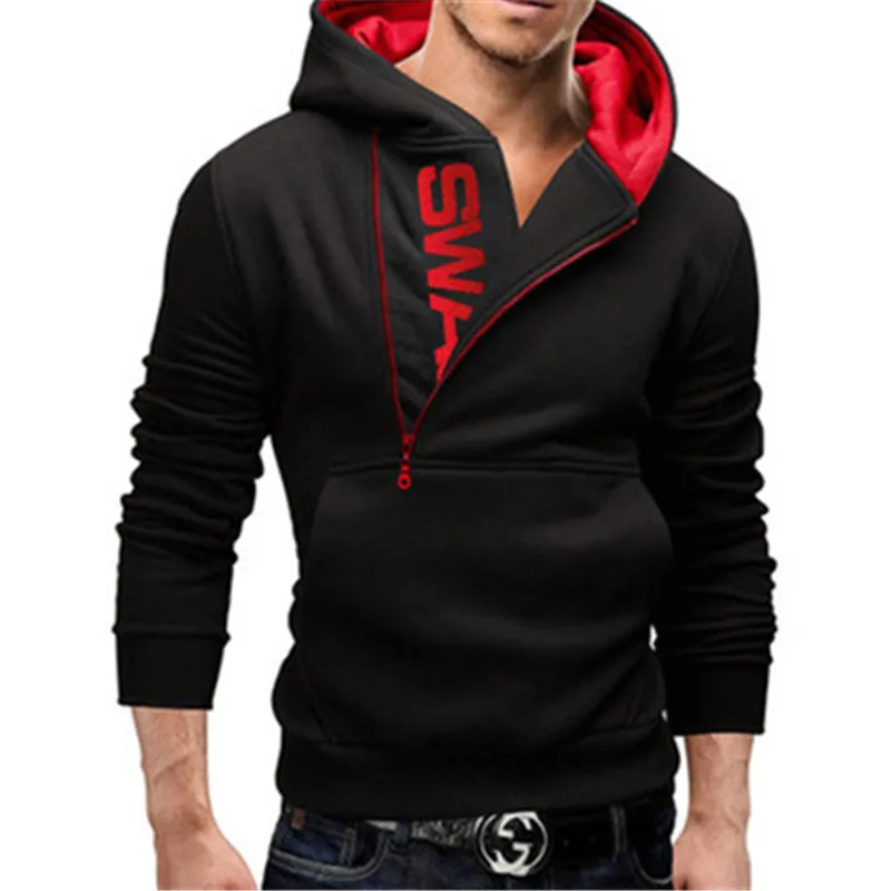 

New Autumn Letter Printed Fashion Casual 3D sweater hoodie European and American Men's hooded Hoodies, Black