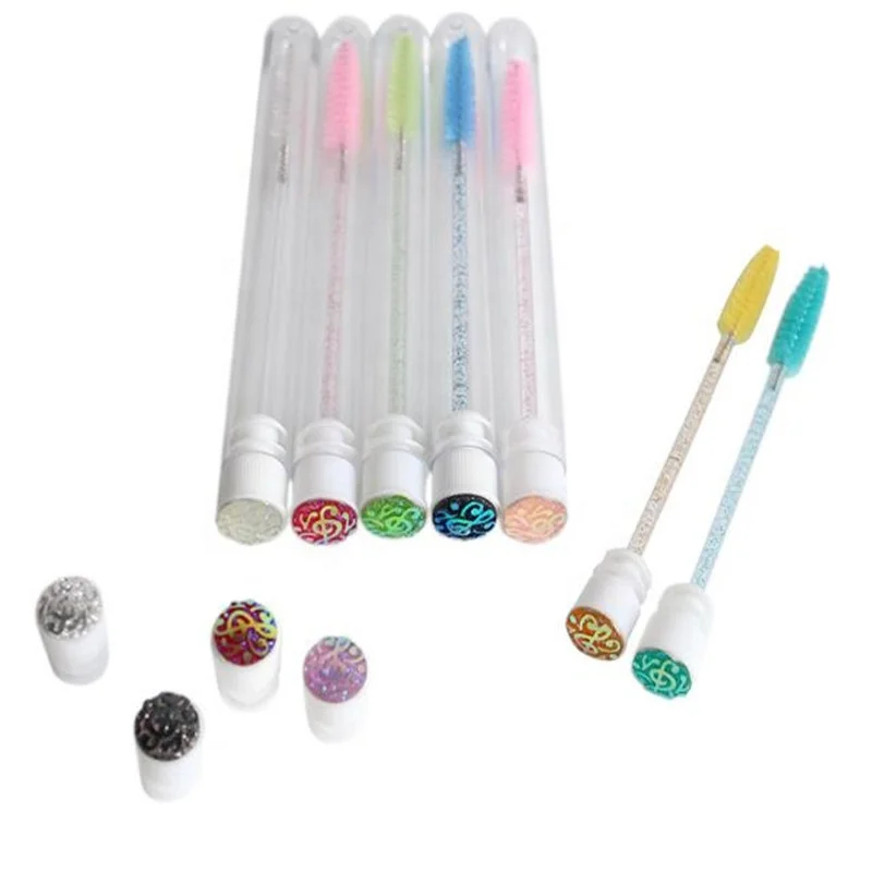 

Plastic Cleaning Eyelash Brush Glitter Mascara Wand Tubes with Brush, Multicolor