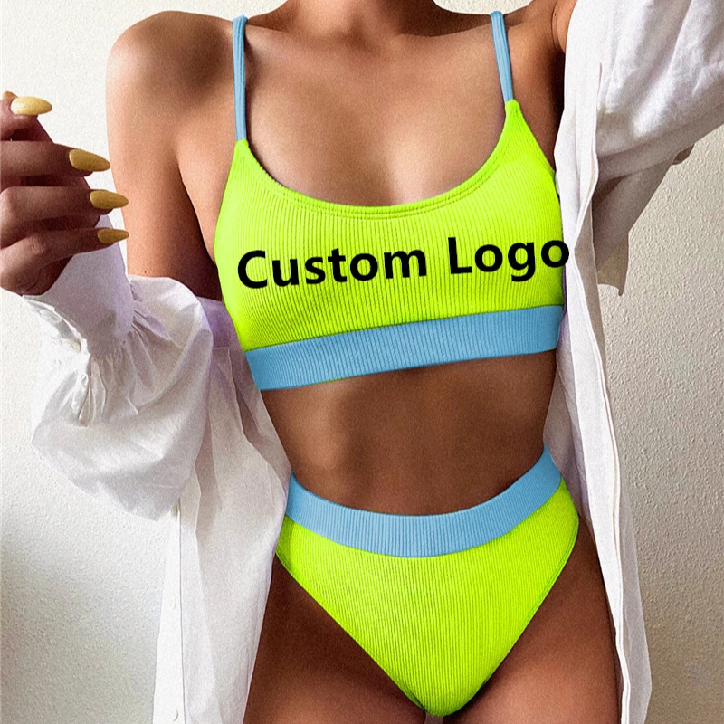 

JT5218 2021 Wholesale Floral Korea Bikinis High Waist Bikini Swimwear