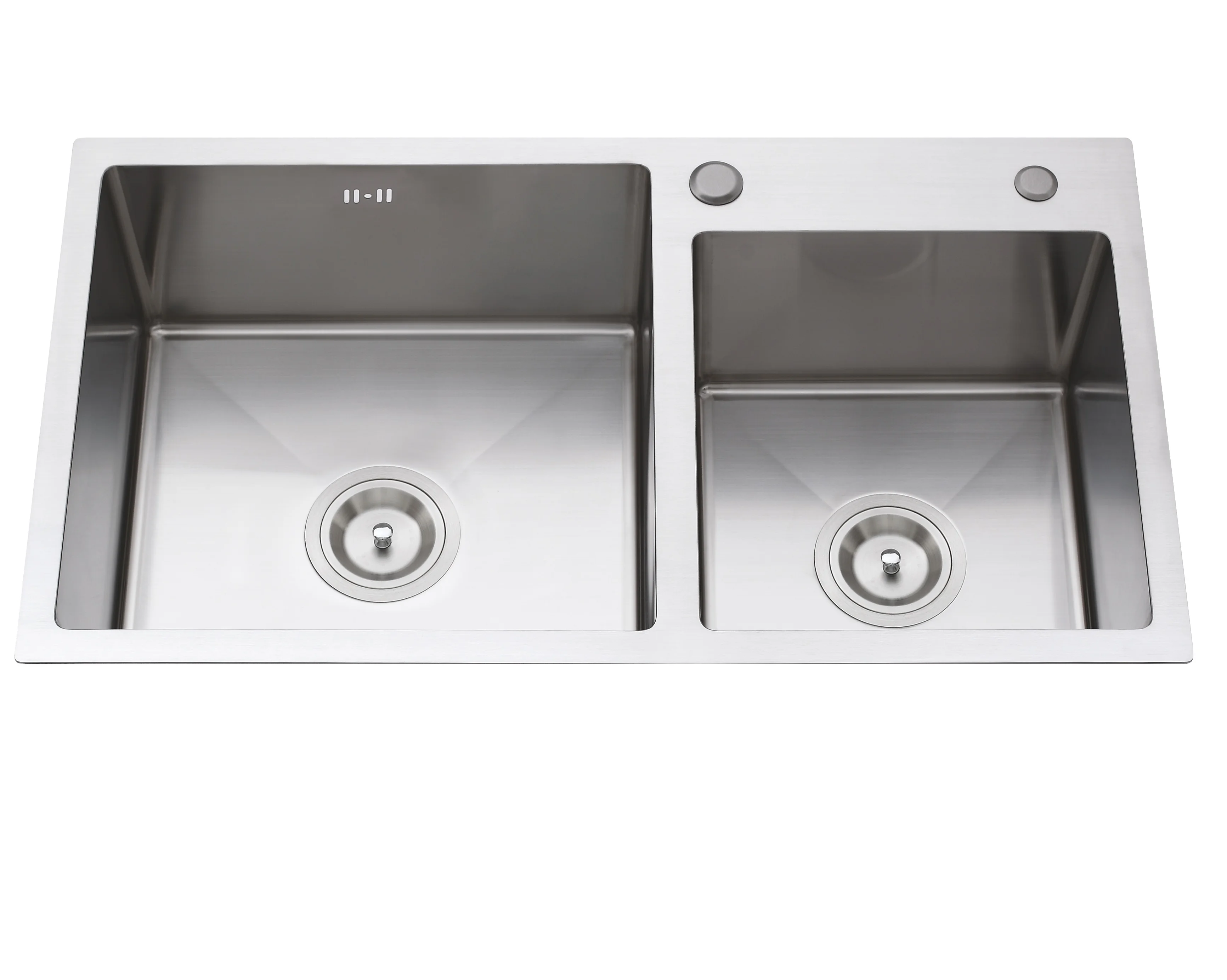 Handmade Abovemount Double Bowl Stainless Steel Pro Tap Kitchen Sink