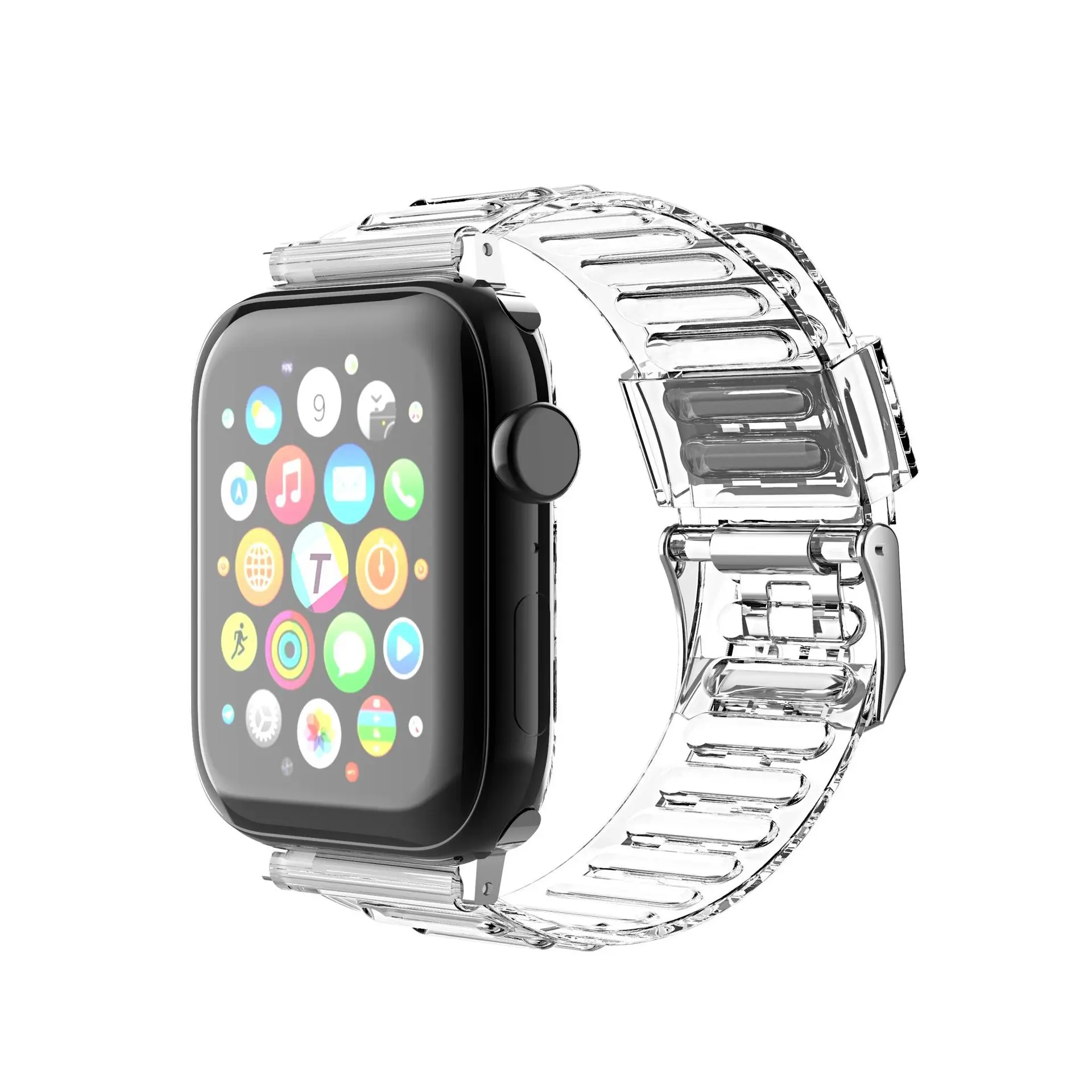 

New Clear Watch Strap Series 6 SE 5 4 3 Color Transparent Band For Apple iWatch 44 42 40 38mm Split Transparent Band