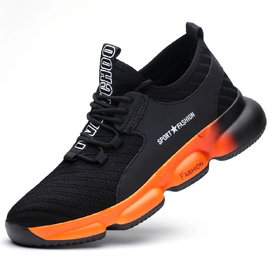 

Fashion safety shoes;work shoes, anti-smashing and anti-puncture, Orange;white;black