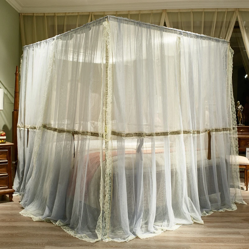Nordic High Grade Luxury Romantic Lace Double Bed Encrypted Thick Double Landing Bedroom Mosquito Net
