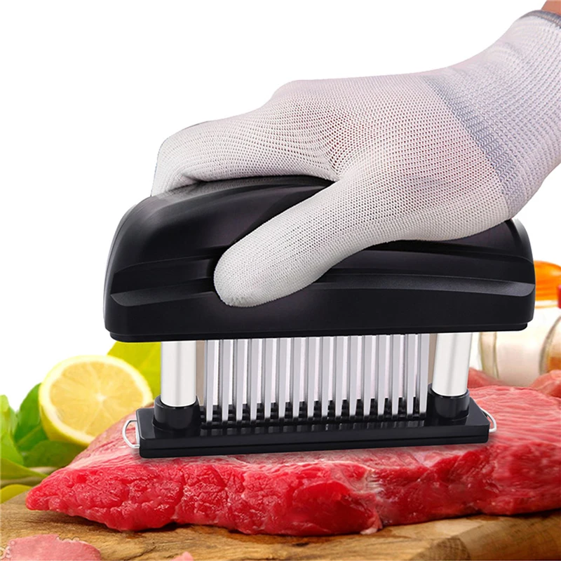 

48 Blades Stainless Steel Manual Beaf Steak Mallet Meat Tenderizer Pounder Hammer Needle Kitchen Accessories Gadgets Tools, Black/white