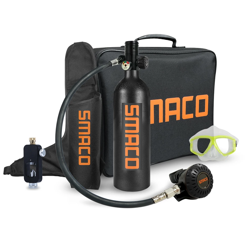 

SMACO 1L S400 plus oxygen tank 20 minutes dive mini scuba system diving equipment kit