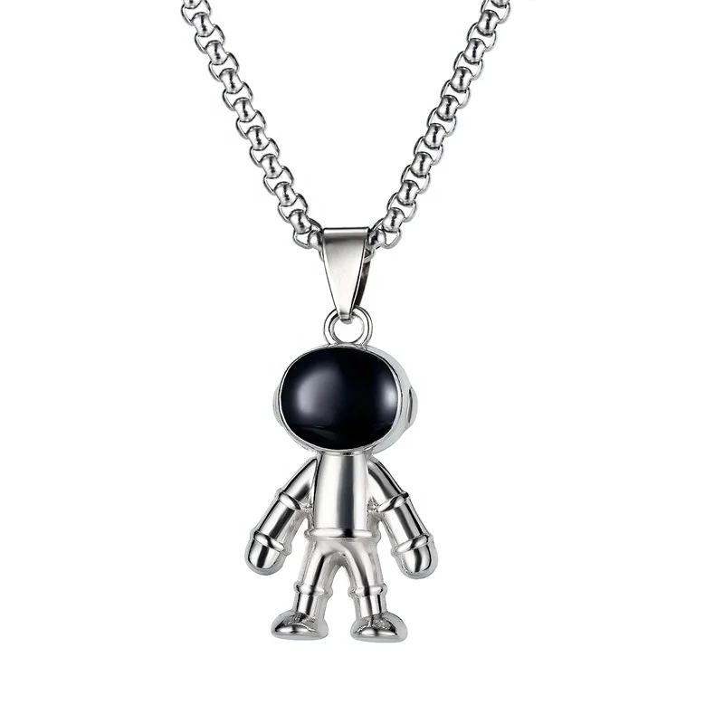 

Creative cute space astronaut pendant alloy cheap jewelry boys necklace