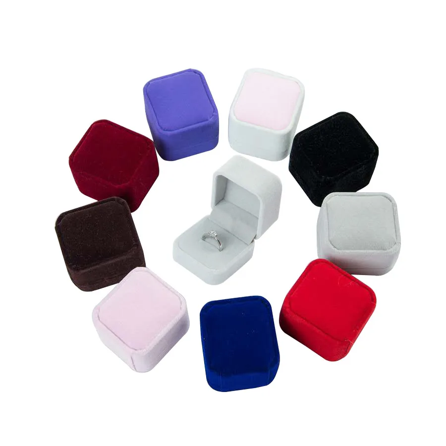 

Custom Wholesale Velvet Fabric Jewellery Packaging Necklace Bangle Bracelet Set Ring Box, As picture