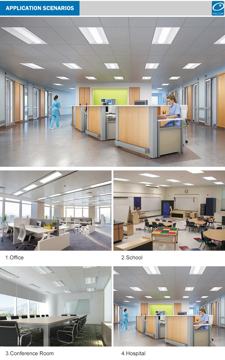 Customized indoor office school lighting smd 24w 36w 42w 50w steel sheet Led Troffer
