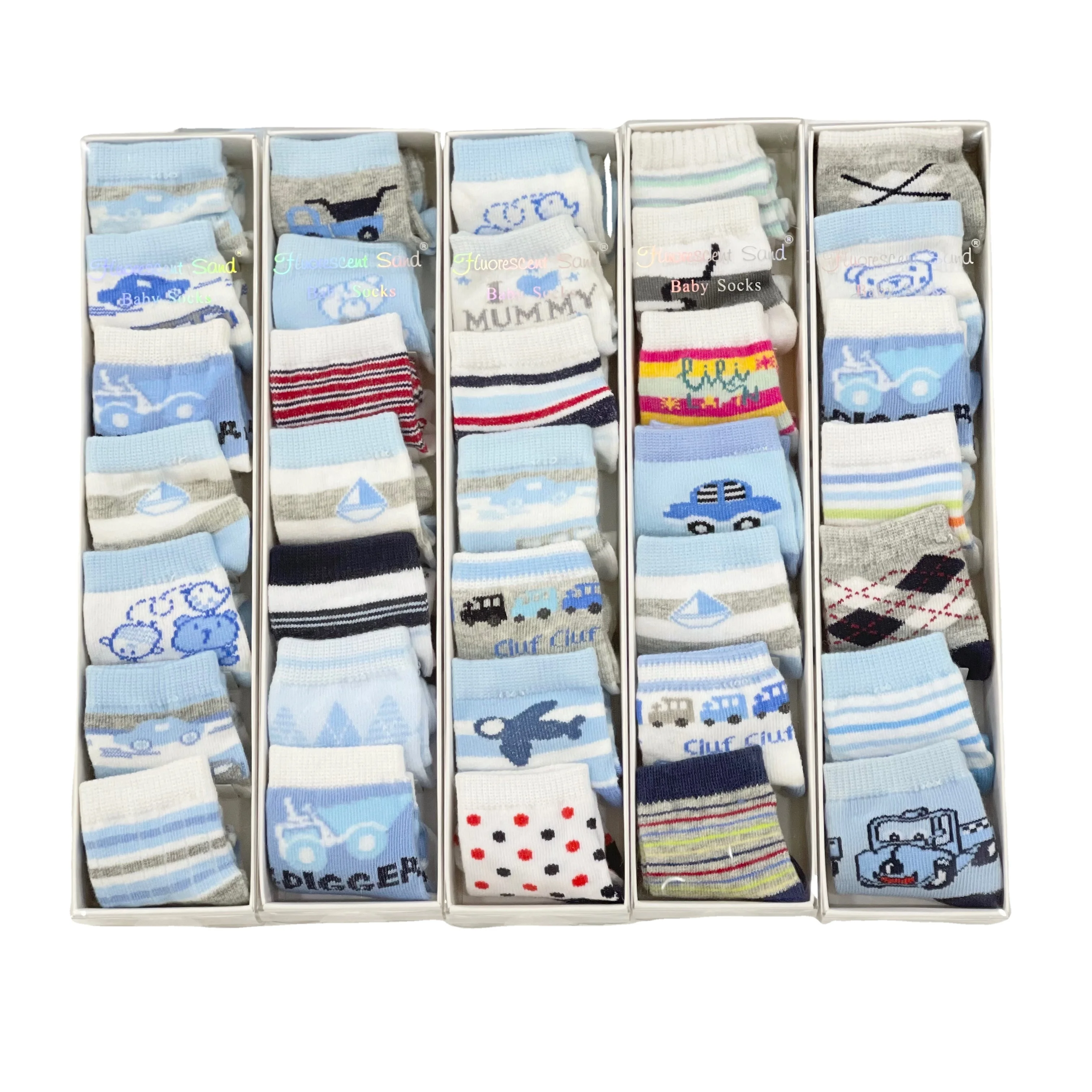 

Hot Sale Guangzhou Popular Baby Socks Gift Set Fancy Cotton 7 Pairs Baby Socks