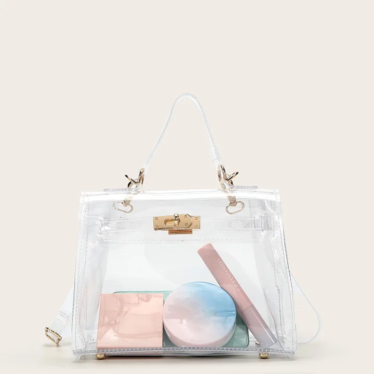 

Transparent Bags Women Clear PVC Handbag for Women,luxury pvc leather designer handbag,clear purses women handbags transparent, Customized colors