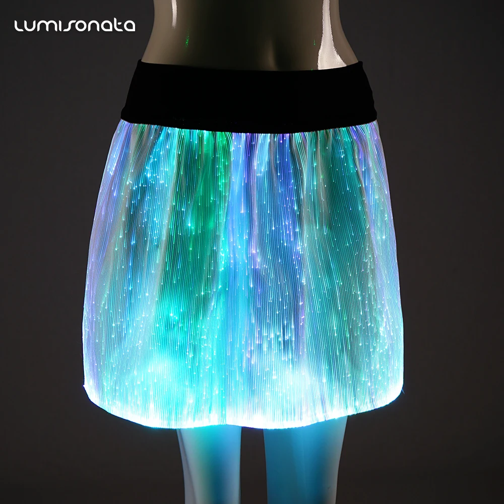 

Women Sexy led light up luminous dancing carnival rave skirt
