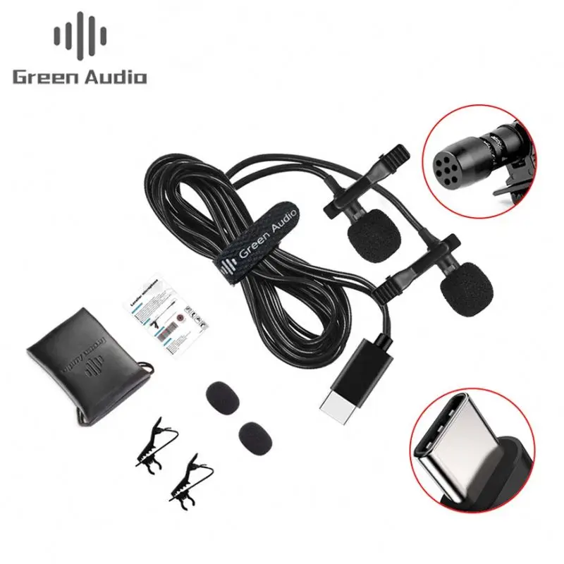

GAM-140T Brand New Professional Mini Lapel Lavalier Clip-On Type-C Wired Microphone With High Quality, Black