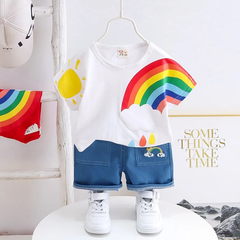 

lyc-2993 High quality 2Pcs Set Summer Kids Clothing Children Customs Boys Clothes Sets