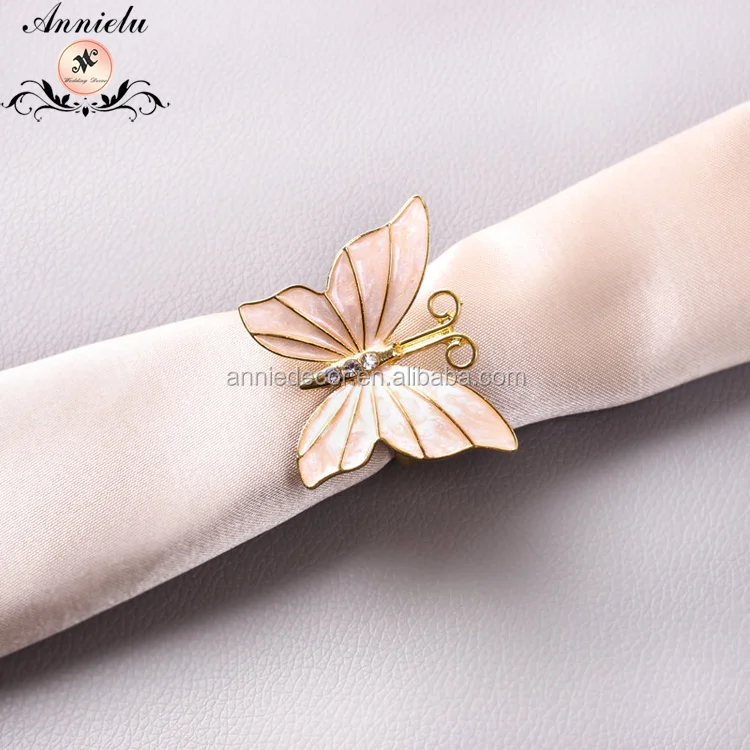 Fancy rose gold Butterfly shaped napkin rings for wedding party table decorations