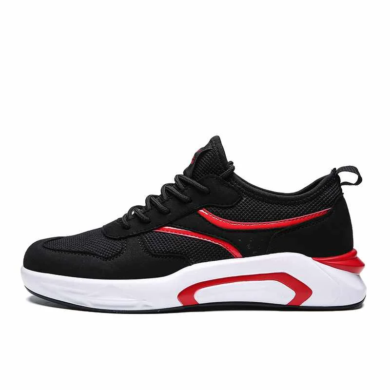 

Hot sale factory new designer brand summer men sneakers breathable Casual shoes wholesale, Black red,black white,grey