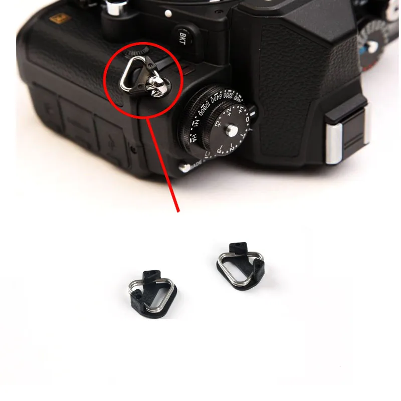 

Camera Rings Hook Replacement Alloy Split Ring Triangle kit for Camera Shoulder Strap lanyard 2pcs/set, Black