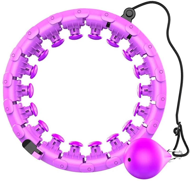 

New Smart Fitness Detachable Adjustable Loss Weight Hula Ring with Exercise Ball, Pink;blue;purple