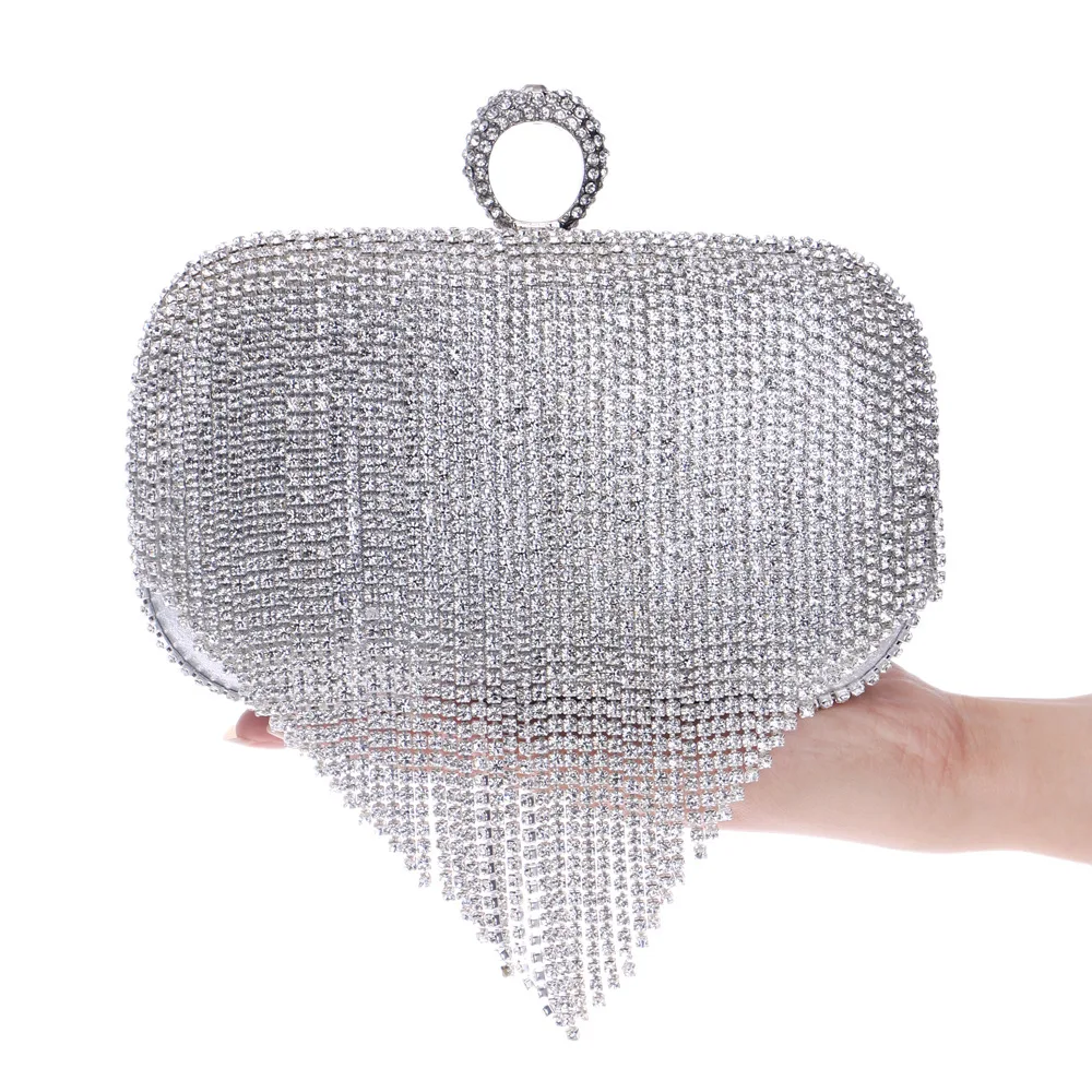 

Factory Wholesales Diamond Shape Alloy Evening Bag Crystals for party