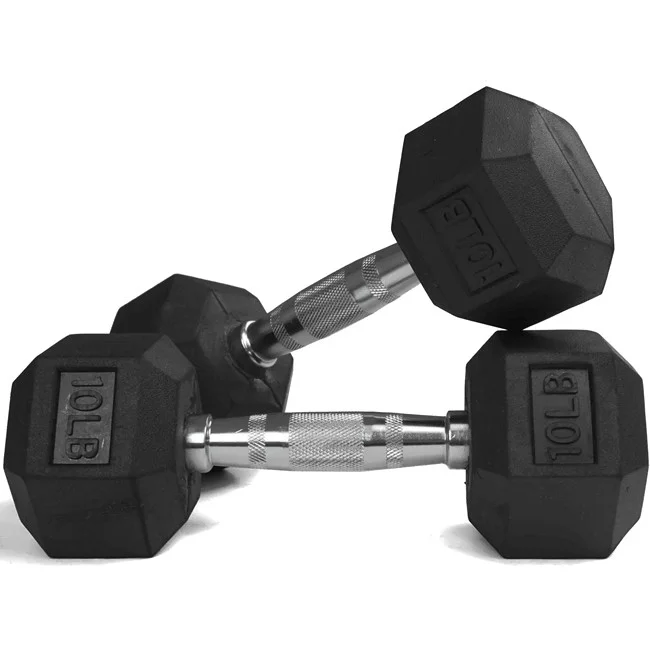 

New Design Gym Basic Equipment Rubber Coated Hex Dumbbell