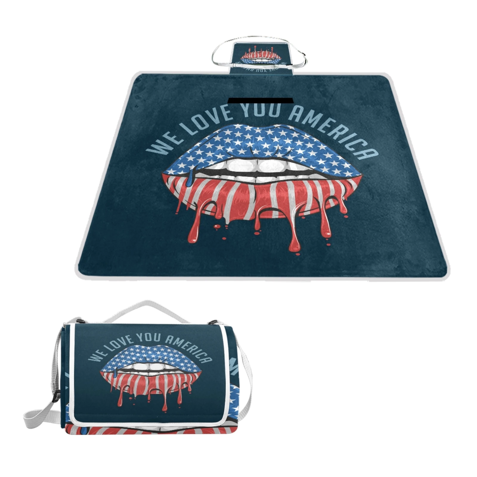 

Wholesales Custom Printed Portable Fold up Polyester Sand free Camping Beach Mat