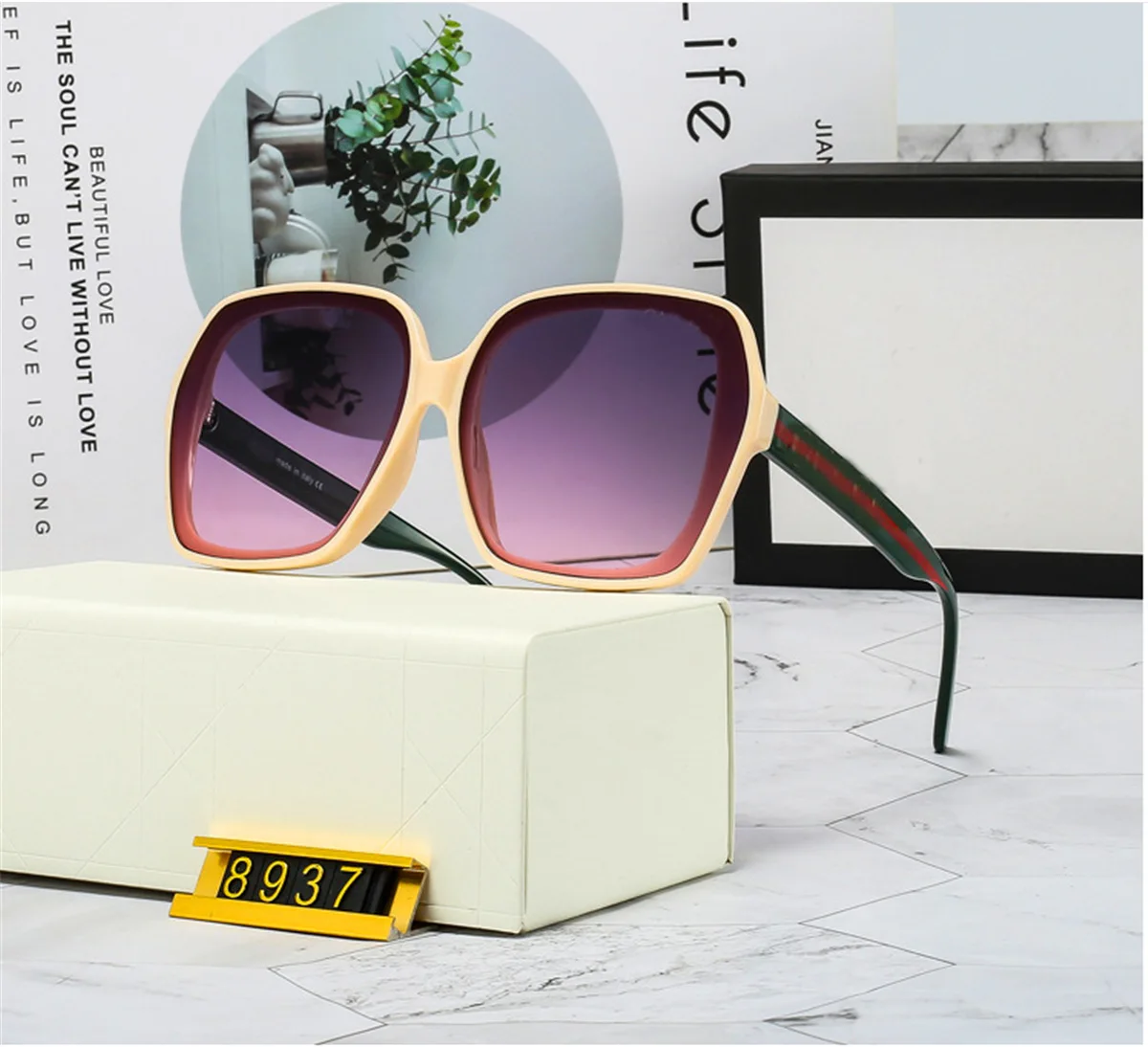 

2021 New Arrivals Luxury Fashion Designer Famous Brands Shades Square Women Sunglasses, As picture