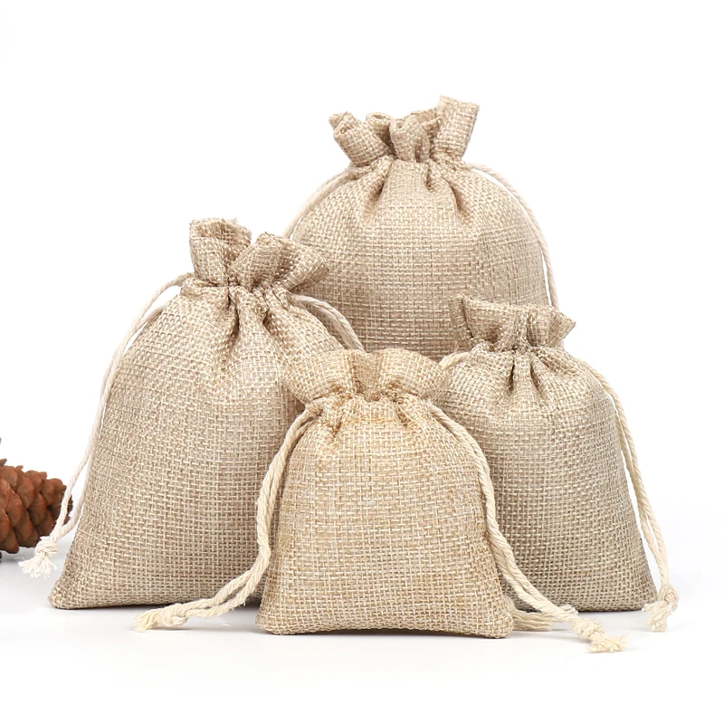 

colorful small burlap drawstring bag for gift, According customer