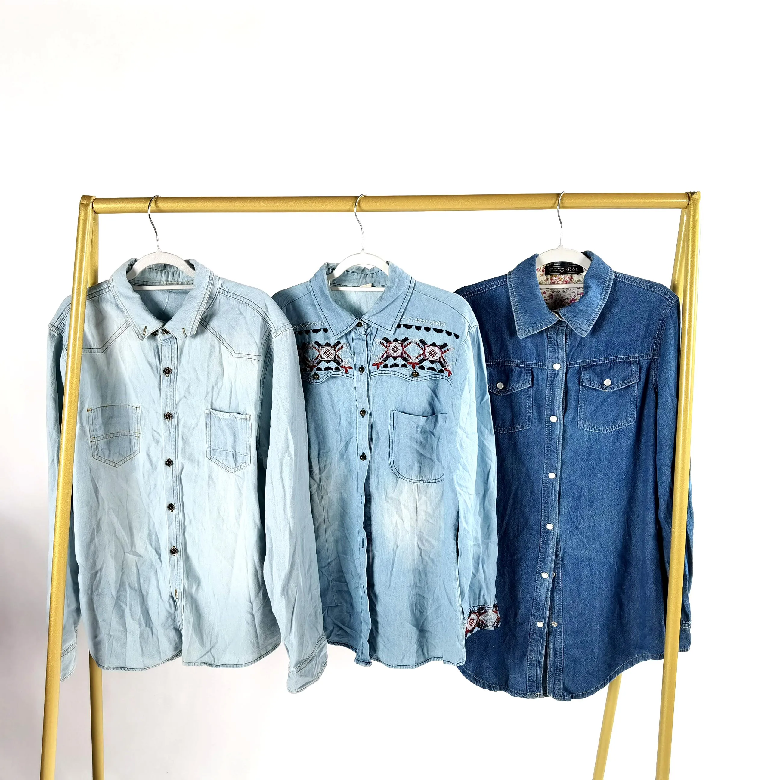 
High quality A Grade Jean Shirt Used Clothes 45 kgs per Bale 