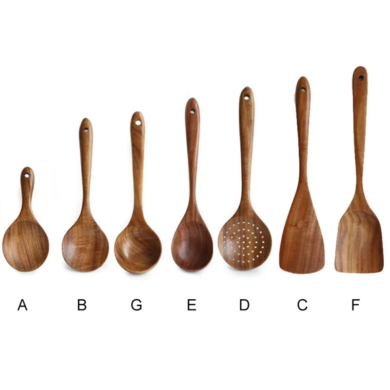

High quality cooking spoon kitchen turners wooden utensils cooking tool sets, As picture