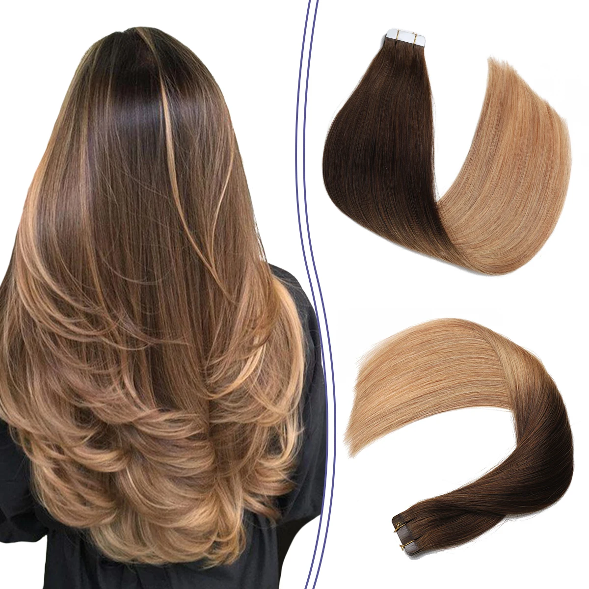 

Wholesale price Double Drawn Russian human Remy Hair Extensions Invisible Seamless Pu Tape hair