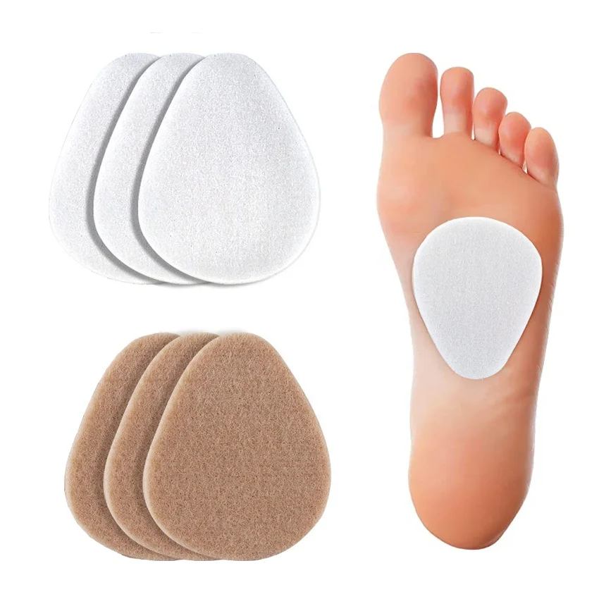 

Metatarsal Foot Pads, 1/4 Inch Thick Felt Foot Pads Forefoot Support Pads, Support Metatarsal Pads Ball High Heels Pain Relief, White/skin