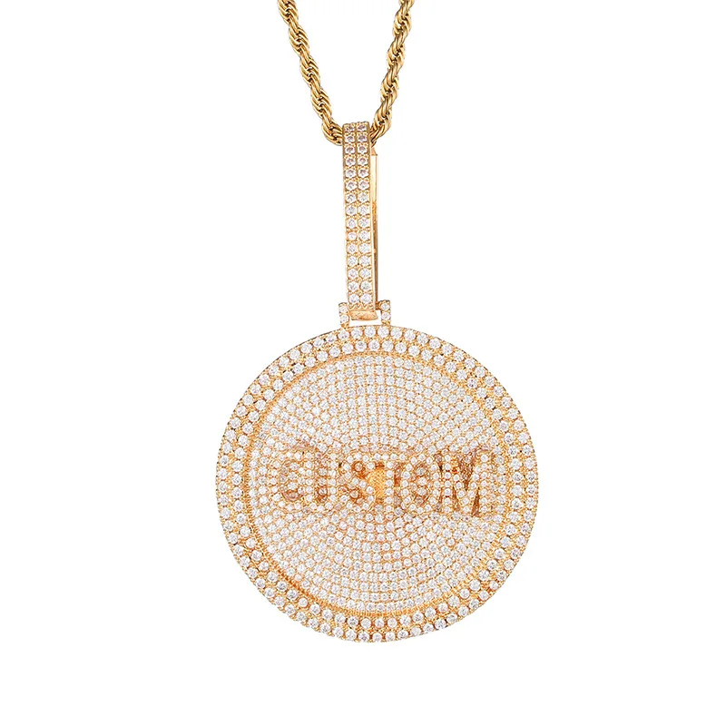 

Hip Hop Big Size Any Font CZ Custom Name Letters Necklaces & Pendant Bling Cubic Zirconia For Men Women Jewelry With Solid Back, Picture