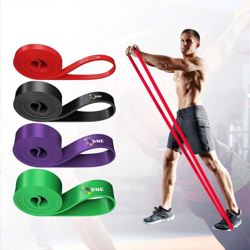 

A One Amazon Hot Sale Custom Logo Fitness Strength Band Pull Up Assist Band Power Exercise Latex Resistance Bands, Yellow/red/black/purple/green/blue/grey