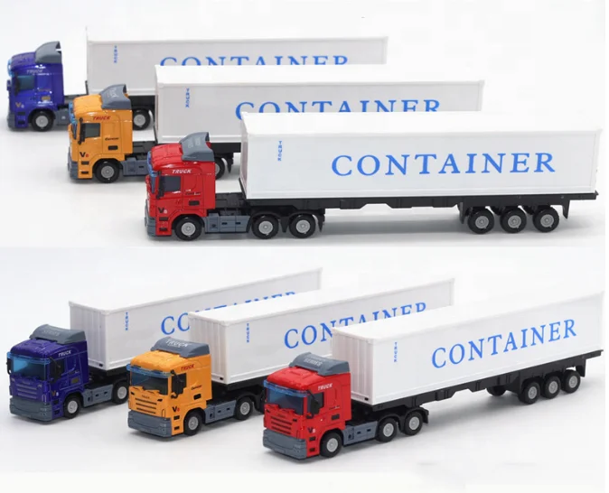 

1:48 Sale Container Truck Model Of Alloy Container Truck Diecast Toy Vehicles For Collection Gift