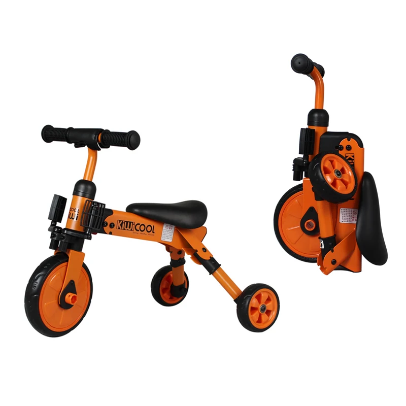 

3 in 1 Child Tricycle Trike Kids Balance Bike to Pedal Folding Children Bicycles, Orange