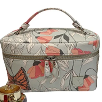 

New style cross print PU digital transfer cosmetic bag