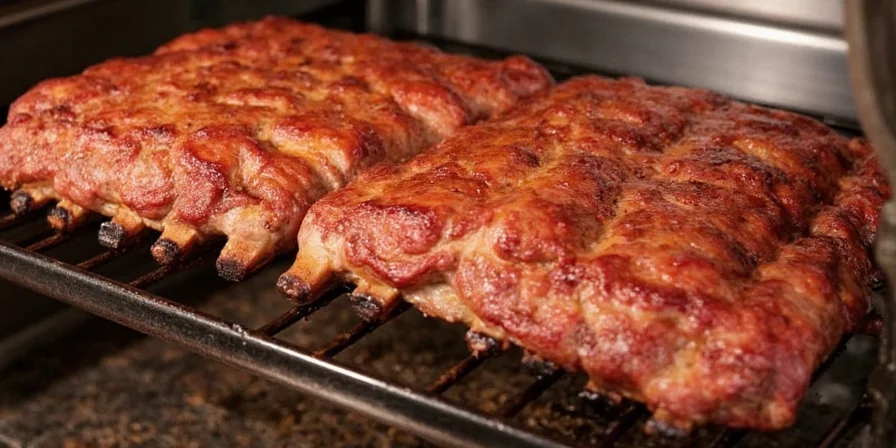 Seasoned ribs wrapped in foil before baking