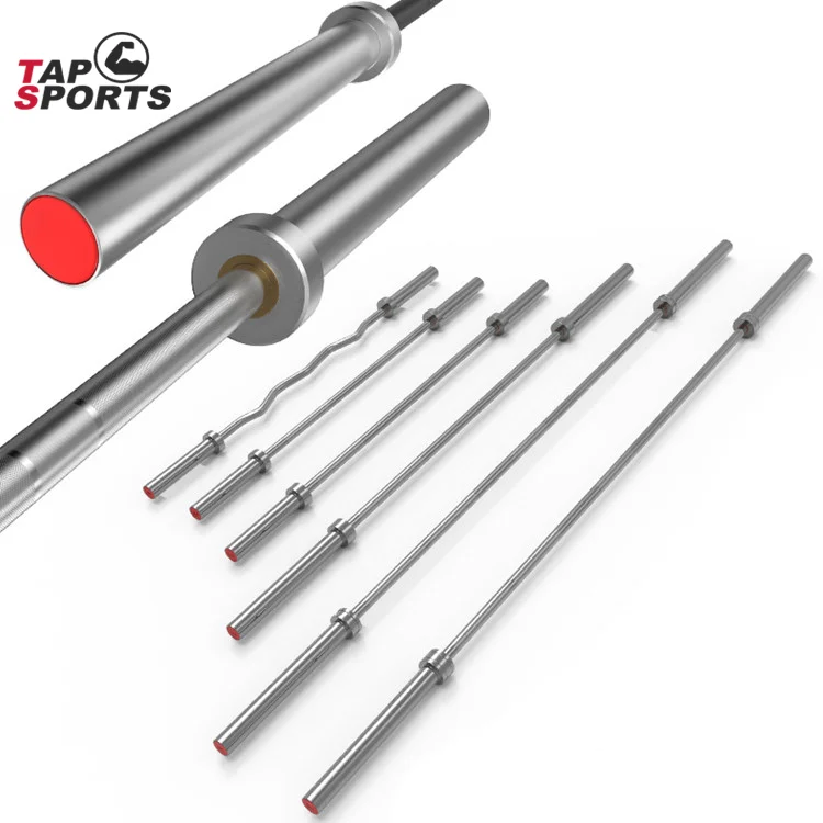 

Powerlifting weight barbell bar set gym fitness training for bodybuilding, Silver