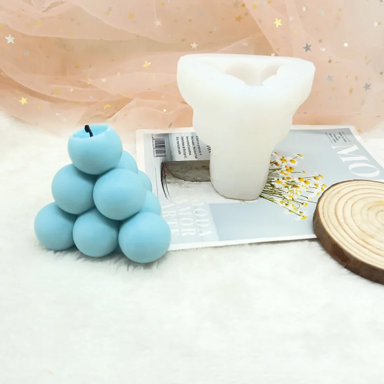 

B-3053 Geometry ball star incense candle silicone mold DIY plaster home gift silicone mold, Random