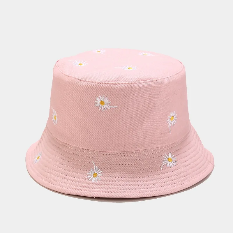 

wholesale custom yellow reversible double sides tow tone embroidery logo daisy bob hats hot pink designer bucket hat cotton pink, Many