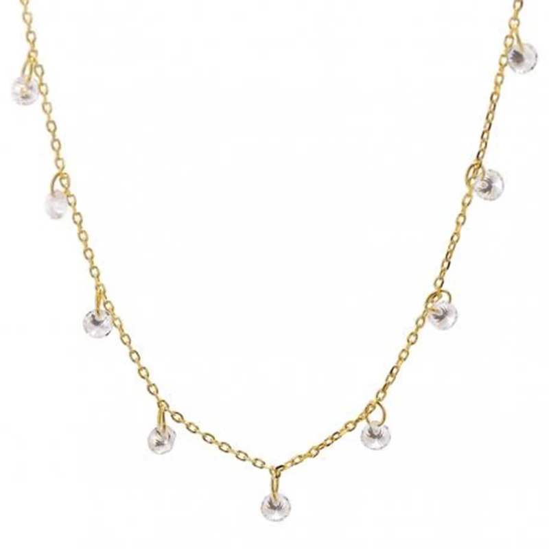 

ROXI Luxury Solo Diamond Temperament All-match Lady Clavicle Chain s925 Sterling Silver Necklace