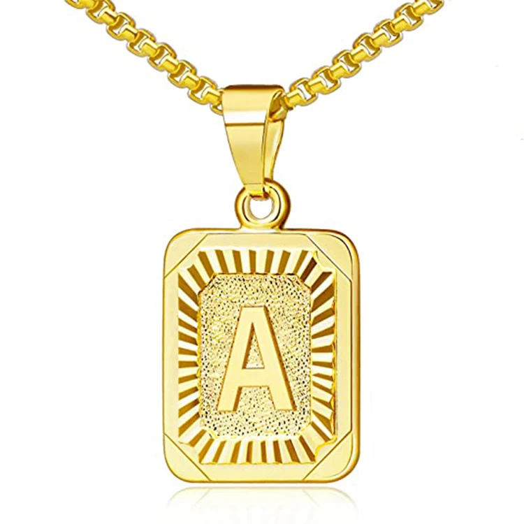 

Gold Initial Necklaces Women Letter Necklaces 26 Capital A-Z Letter Pendant Necklaces