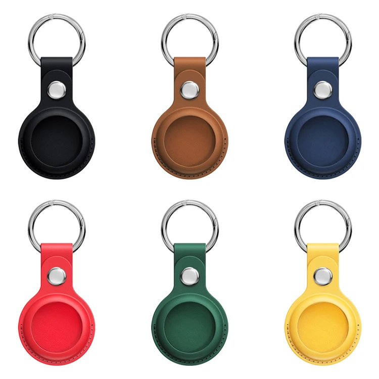 

New Arrival PU Leather Air tags Case Protective Cover Holder Pet Dog Collar Wallet Keychain Tracker