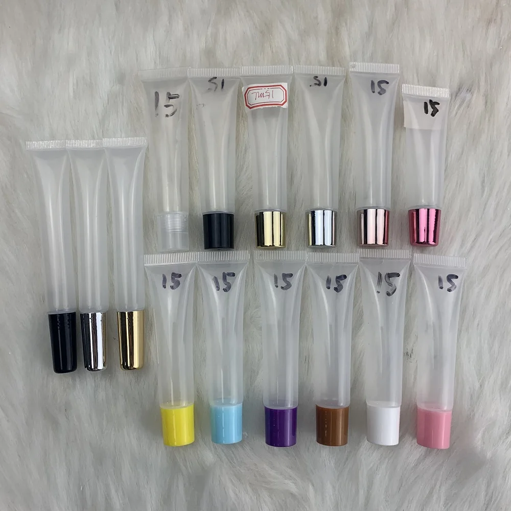 

Wholesale Squeeze Tubes Lip Gloss Container Lipstick Cosmetic Packaging 8ML Squeeze Plastic Lipgloss Tube